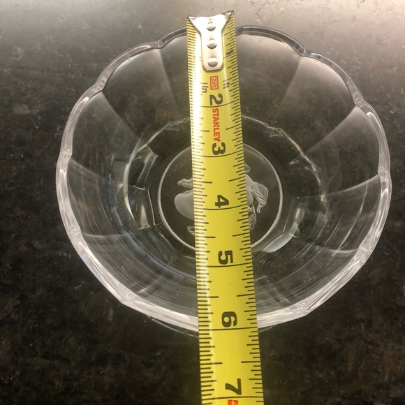 Vintage Val St. Lambert Crystal Bowl with Frosted Flower Center - Picture 5 of 6